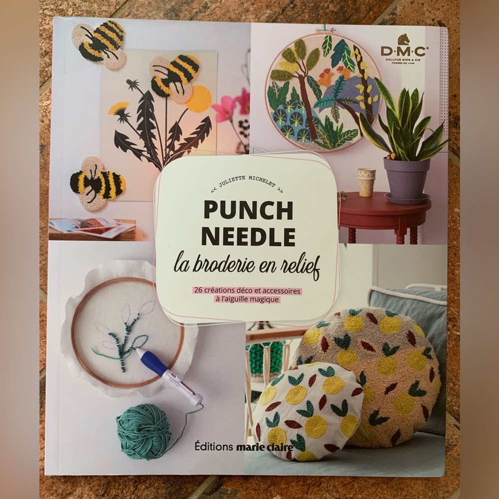 French book Punch Needle , la broderie en relief